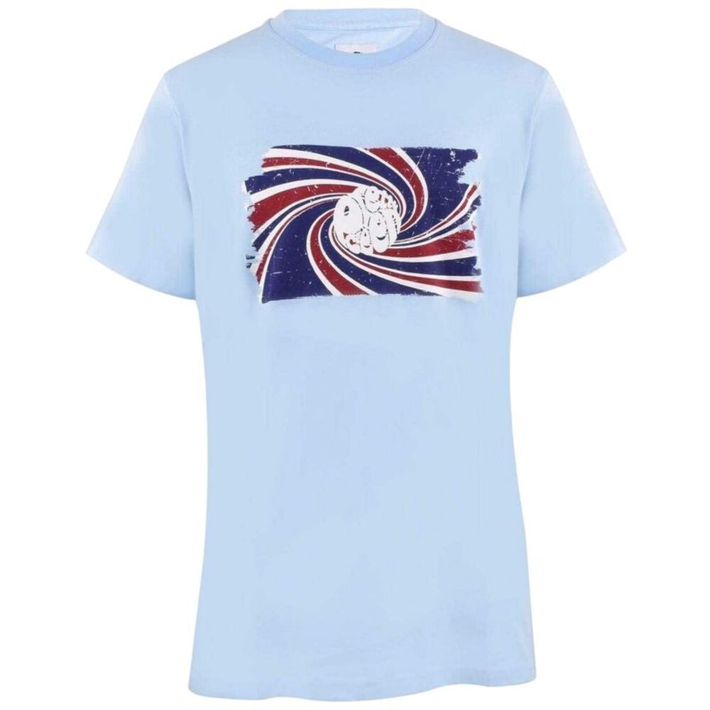 Pretty Green Mens Swirl Logo T-Shirt / Sky Blue
